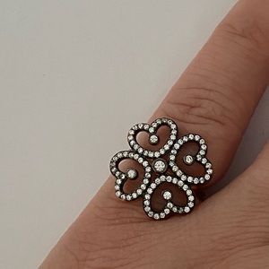 925 silver ring cz stones 14k rose gold plated